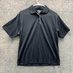 Reebok Polo Shirt Women Large Adult Black Button Outdoors Casual Polyester Golf - Picture 1 of 11