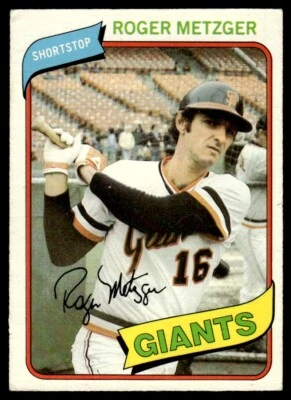1980 O-Pee-Chee Roger Metzger San Francisco Giants #164 R147 - Image 1 of 2
