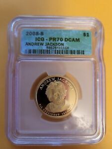 2008 S $1 Andrew Jackson 7th President Coin ICG PR 70