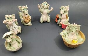 Little Gems Miniature Family Dragons Figurines Set 6 Pieces