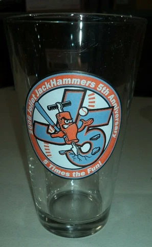2006 Joliet JackHammers 5th Anniversary 5 Times the Fun! Pint Glass Cover