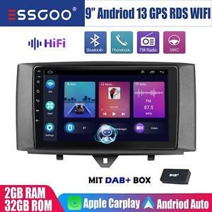 2+32GB Android 13 DAB+ Autoradio Für Smart Fortwo 451 2010-2015 GPS CarPlay WIFI