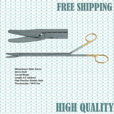 VATS Metzenbaum Slider Scissors 10mm Shaft Curved 15" Thoracoscopic INSTRUMENTS - Image 1 of 4