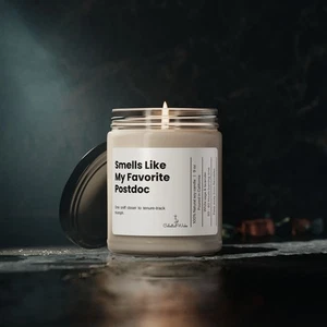Smells Like My Favorite Postdoc, Best Funny Appreciation Candle Gift for Postdoc - Picture 1 of 18