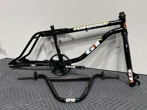 1990 GT Performer Frame Set Black Hazard Decals AME Grips Handle Bars Crank - Picture 1 of 23