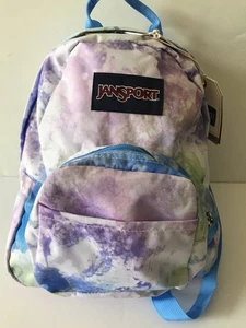 MOCHILA UNISEX JANSPORT AZUL/MULTI BATIK LAVADO MEDIA PINTA MINI ESCUELA/VIAJE NUEVA CON ETIQUETAS - Imagen 1 de 9
