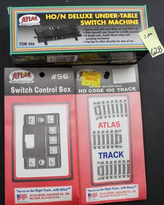 ATLAS HO/N Deluxe Under-Table Switch Machine 65, Switch Control Box & Track (628 - Image 1 of 2