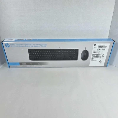 HP Wired Desktop 320MK Mouse and Keyboard - Black (9SR36UT#ABA) - Image 1 of 4