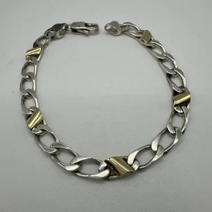 Tiffany & Co. Armband Sterlingsilber 18k Gold Figaro Cuban Curb Link 7,5" - Bild 1 von 8