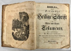 Kummerer Surname Heilige Schrift Holy Bible Circa 1850 German Phila Wm G Mentz O - Picture 1 of 23