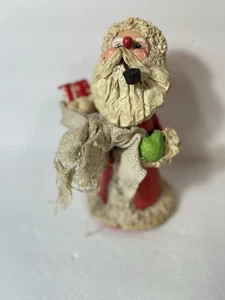 Pappmaché Weihnachtsmann mit Pfeife 8,5" Weihnachtsbaumspitze oder hängende Verzierung - Bild 1 von 5