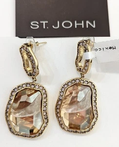 Pendientes colgantes St John Knits cristal limón/flash ópalo push poste nuevos con etiquetas precio de venta sugerido por el fabricante 260 USD - Imagen 1 de 2