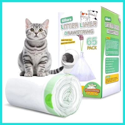 Bolsas de arena para gatos con cordón de 65 unidades para la mayoría de las cajas de arena autolimpiantes automáticas, E... Foto 1 de 4