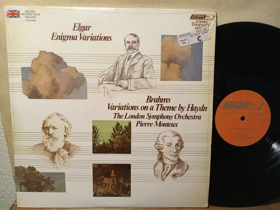 Monteux, London Symph - Elgar Enigma Variations / Brahms Variations Haydn LP NM - Image 1 of 4