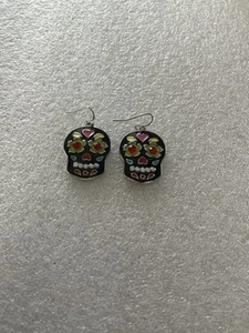 Sugar Skull Costume Jewelry Earrings - Picture 1 of 1
