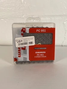 SRAM 9-fach Kette, 114 Glieder, PC-951, silber, Road, Mountain, Hybrid, Fahrrad - Bild 1 von 3