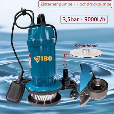 IBO Hochdruck Zisternenpumpe Tauchpumpe Wasserpumpe 0,25 bis 1,1kw - 1,2 bis 3,5bar
