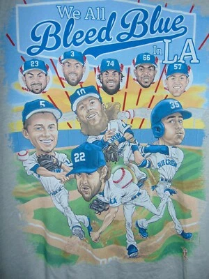 Camisa gris de los Dodgers de Los Ángeles para hombre mediana 'We All Bleed Blue in LA' MLB Foto 1 de 4