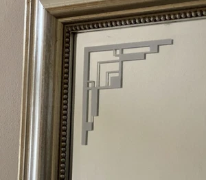 Paar Art Deco Stil weiß 100 mm Ecke Wandaufkleber Aufkleber #7 selbstklebend - Bild 1 von 1