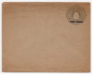 c1895 British Guiana Overprinted Two Cents Postal Stationery Envelope - Picture 1 of 2