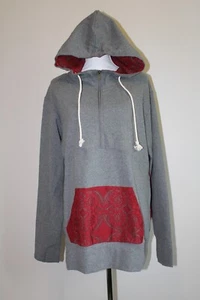 AMPERSAND Double Hood Sweatshirt Women Size XXXL  Gray W Red Lace NWT! - Picture 1 of 8