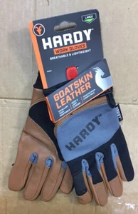 Hardy Work Gloves Breathable & Lightweight Goatskin Leather Brown - Picture 1 of 5