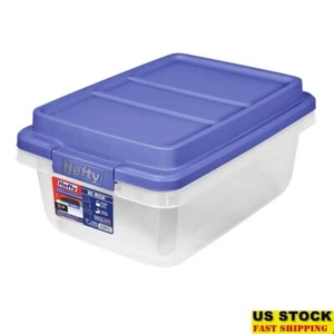 Contenitore impilabile in plastica trasparente 18 qt con coperchio HI RISE grandi chiusure - Foto 1 di 10