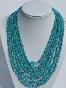 Natürliche Dornröschen Türkis Chip 7 Strang Halskette - Bild 1 von 4