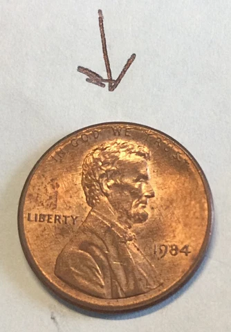 1984 P Lincoln Memorial Penny Obverse Top Error As Shown Cover