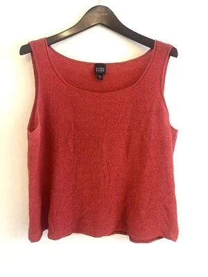 Eileen Fisher 100% Wool Knit Sleeveless Top Size 1X Red - Image 1 of 4
