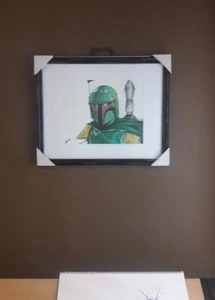Original 11x14 Boba Fett/Star Wars drawing done by Instagram artist ARTuro - Picture 1 of 6