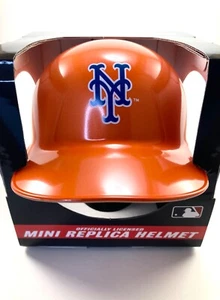 New York Mets MLB Rawlings Mini Helmet Chrome Orange Alt - Picture 1 of 4