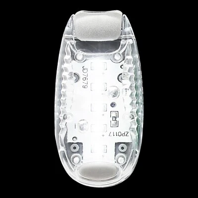 3 White LED Safety Light Night Clip On Waterproof Flashing Running Cycling Bike - Image 1 of 4