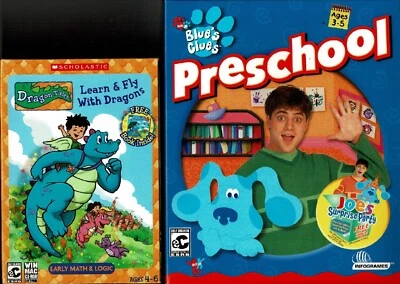 Blues Clues Preschool & Dragon Tale Pc New Boxed XP Super School Head Start - Image 1 of 2