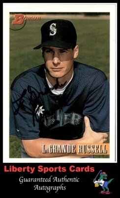 1993 Bowman LaGrande Russell #403 Authentic Autographed Card Seattle Mariners - Image 1 of 2