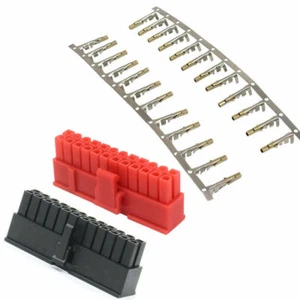PSU Modular 24 Pin Rot/Schwarz Stecker/12 Stück/24 Stück Terminal Pins - Photo 1/18