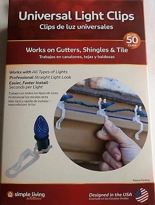 UNIVERSAL LIGHT CLIPS 50 Count  Works with all types of Lights - Image 1 of 2