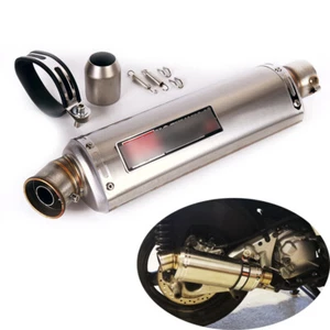 Motorcycle 38-51 mm Exhaust Muffler Pipe Removable DB Killer Escape Steel 440 mm - Picture 1 of 6