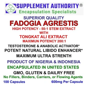 Fadogia Agrestis & Longjack Extract 100 Capsules MAX POTENCY Libido Enhancer NEW - Picture 1 of 1