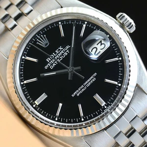 Autentico Rolex da Uomo Datejust 18K Oro Bianco Lunetta & Orologio IN Acciaio W/ - Foto 1 di 8