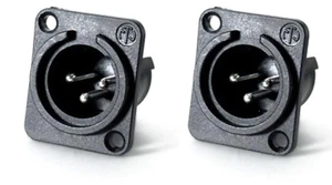 (2 PACK) NEUTRIK NC3MPP 3-Pin XLR Male Non-Latching D Type Panel Mount - Picture 1 of 2
