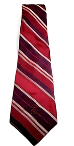 Countess Wara NY Maroon Shaded Diagonal Striped Vintage Necktie McElgunns NJ - Picture 1 of 13