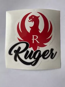 Genuine Ruger Script Decal Logo Sticker OEM Retro For Gun Safe Car Laptop Window - Picture 1 of 3
