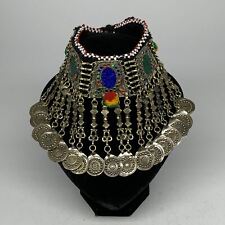 210g, 12"x5.5"Kuchi Choker Necklace Multi-Color Tribal Gypsy Bohemian,B14085