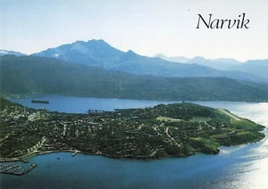 Narvik Norway Aerial View of Port & City Vintage Postcard - Picture 1 of 2
