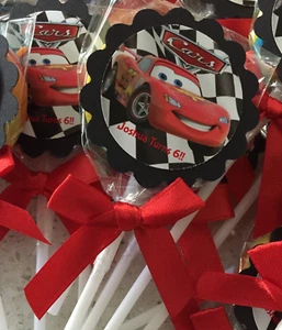 Personalised Lightning McQueen Lollipops / Loot Bag Fillers / Party Favors - Picture 1 of 2