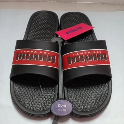 Sandalias Tampa Bay Buccaneers FOCO a rayas elevadas para hombre EE. UU. M 9-10 Foto 1 de 4