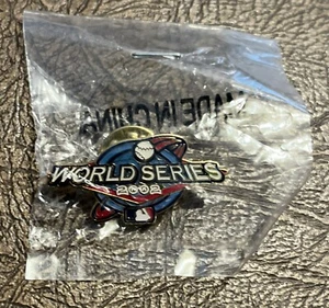 2002 WORLD SERIES pin ANAHEIM ANGELS San Francisco Giants .75"x1.25" new in bag - Picture 1 of 1