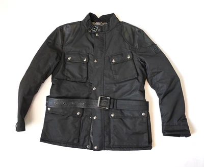 MINT | $1795 BELSTAFF XL MOTORCYCLE BLACK TWILL BELT CLASSIC NYLON LEATHER - Image 1 of 4