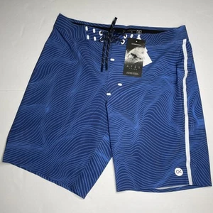 Outerknown Kelly Slater Apex Boardshorts Herren Größe 30 blau geometrisches Muster Badehose neu mit Etikett " - Bild 1 von 12